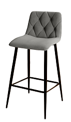Стул барный BC-2103 (каркас черный тк.серый/ Velvet HLR-20)